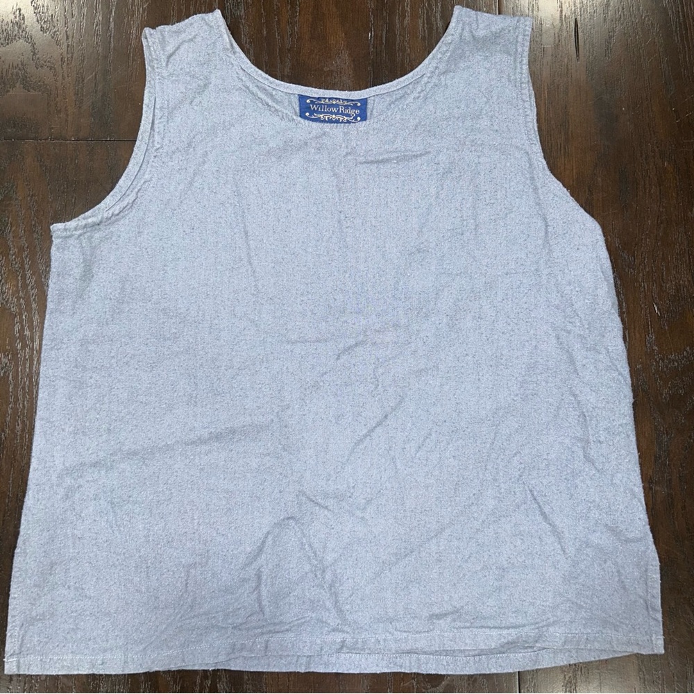 Willow Ridge blue 100% silk tank top
